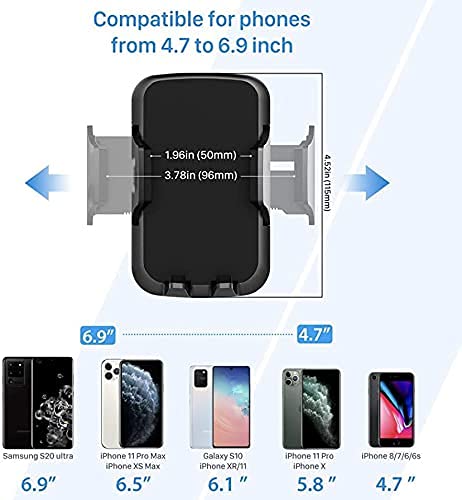[Australia - AusPower] - Long Neck Anti Shake Cradle Car Phone Mount Holder for Windshield and Dashboard Smartphone Stand with Strong Suction Cup Compatible with Any Smartphone 