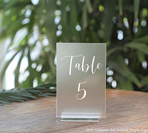 [Australia - AusPower] - UNIQOOO 3" Clear Acrylic Stand | Wedding Sign Holders, 10 Count 