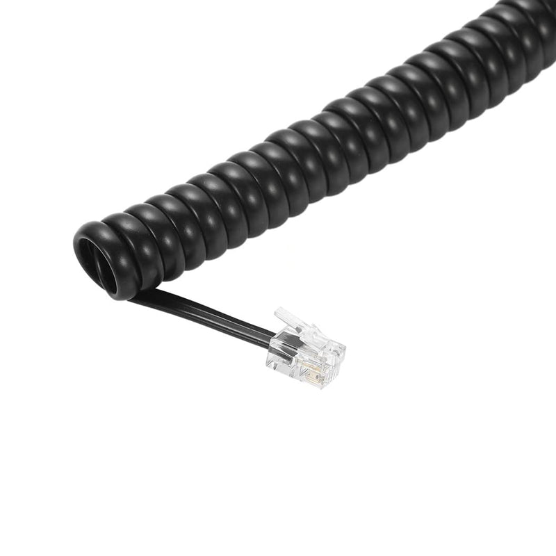 [Australia - AusPower] - InstallerParts RJ22 Coiled Telephone Cord, Black (12FT) 12 Feet 