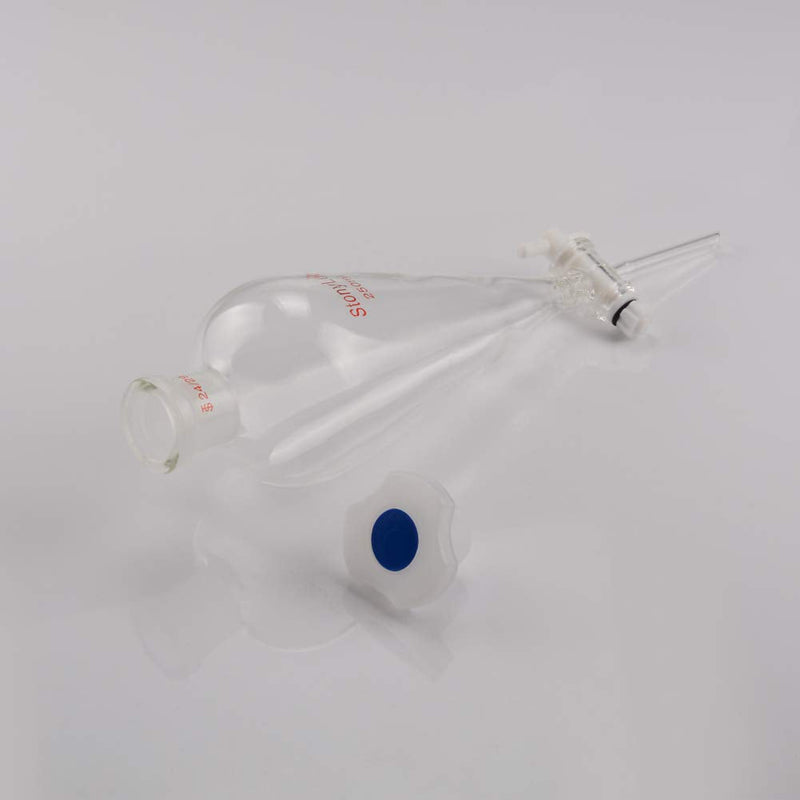 [Australia - AusPower] - StonyLab Borosilicate Glass 250ml Heavy Wall Conical Separatory Funnel with 24/29 Joints and PTFE Stopcock - 250ml 250 mL 