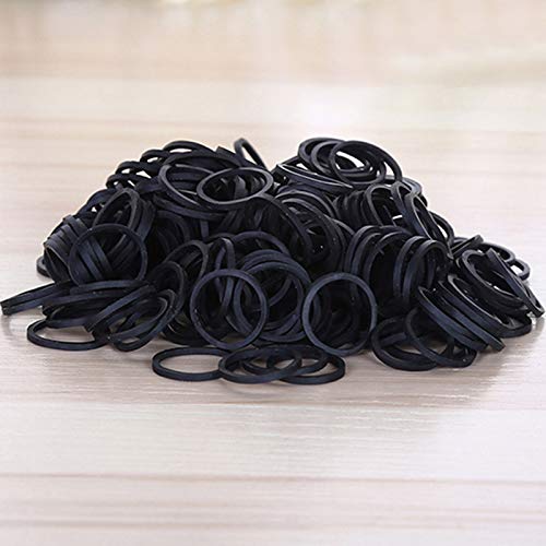 [Australia - AusPower] - AMUU Rubber Bands black Grayish white 1000 pcs Diameter 16mm Small Rubber Band Mini 500pcs Grayish White 500pcs Black Rubber Bands Office Supplies Soft Elastic Bands School Home Black,White-1000Pcs 