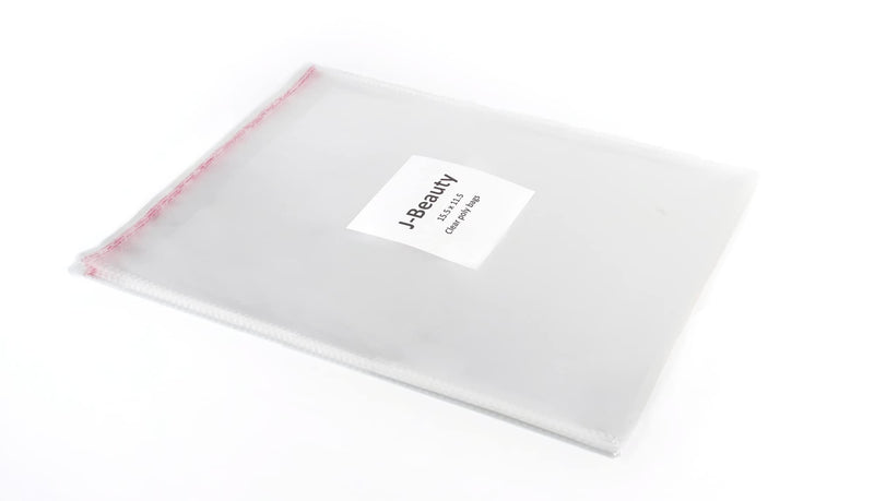 [Australia - AusPower] - J-Beauty 15.5 x 11.5 Inch Clear Apparel Bags Self Seal Flap for T-Shirt,Clothes,Party Wedding Gift Bags (100 Pcs) 100 Pcs 
