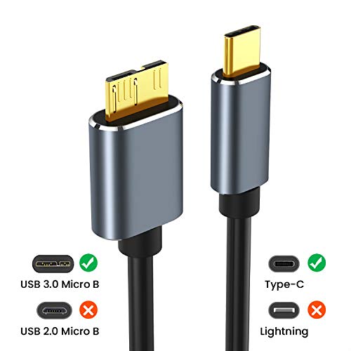 [Australia - AusPower] - BOLS Type c to Micro-B Mobile Hard Disk Cable USB3.1 to USB3.0 Hard Disk Data Cable, The Transmission Rate is up to 5 Gbps, Suitable for External Hard disks 