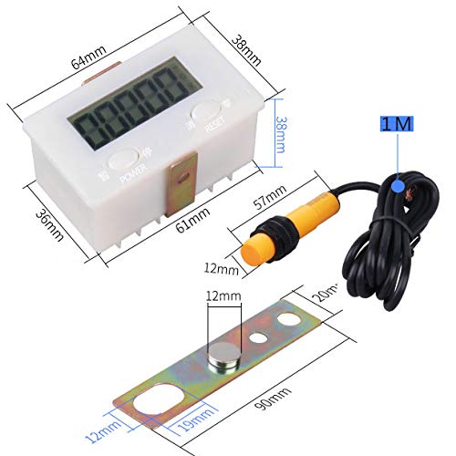 [Australia - AusPower] - DIGITEN LCD Digital 0-99999 Counter 5 Digit Plus UP Gauge + Proximity Switch Sensor with Magnetic 