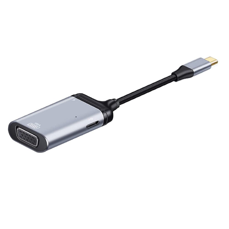[Australia - AusPower] - Chenyang CY USB3.1 Type C USB C to VGA RGB Converter HDTV Adapter 60hz 1080P with Type C Female PD Power Port for Tablet Phone Laptop PD+VGA Grey 