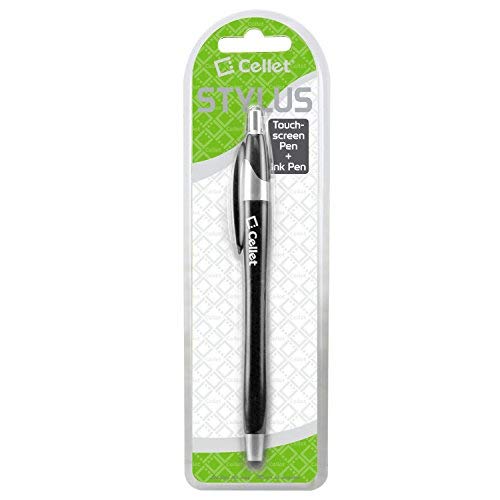 [Australia - AusPower] - Cellet Black Executive Ultra Thin Touch Screen Stylus Pen and Ink Pen Combo Compatible to Samsung Galaxy S21 S20 S10 S10e S10 S10 Plus/S9 Plus S9 Note 20 10 9, iPad, iPad Air, iPad Pro, iPad Mini 