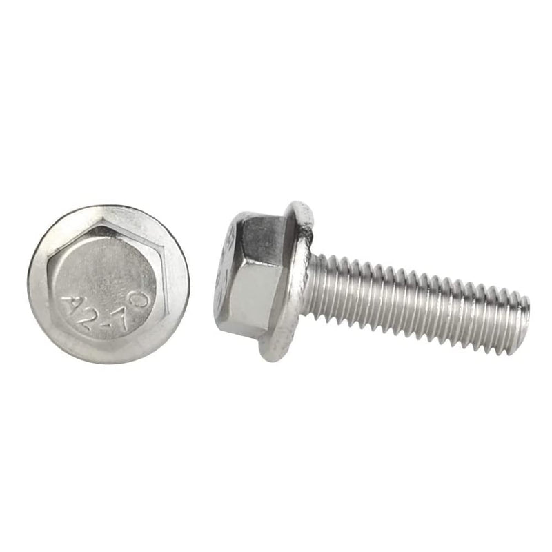 [Australia - AusPower] - M8 x 10mm Flanged Hex Head Bolts Flange Hexagon Screws, Stainless Steel A2, DIN 6921, 20 PCS M8-1.25 x 10mm (20 PCS) 