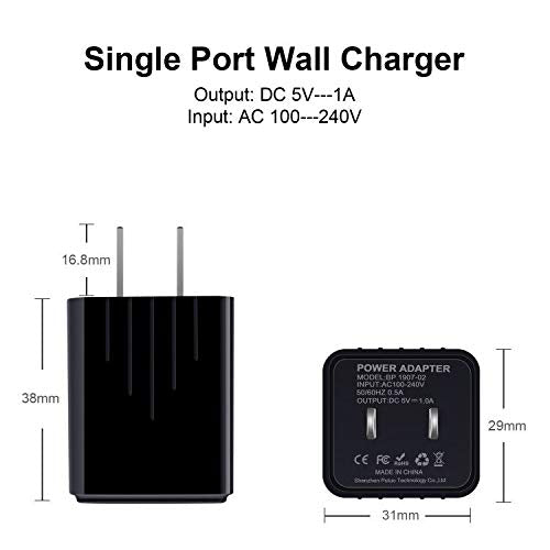 [Australia - AusPower] - Android Charger, Android Phone Charger Micro USB Charger Cord Fast Charging Cable 6 ft Long with Wall Charger Block Plug for Samsung Galaxy S6 S7 J3 J7 Note 5,LG Stylo 2 3 Plus,Tablet,Kindle Fire 