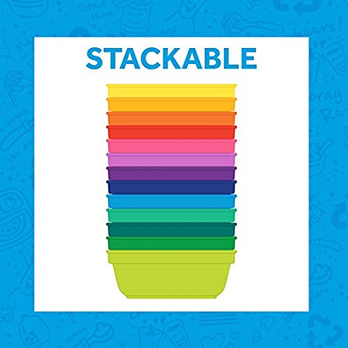 [Australia - AusPower] - RE-PLAY Made in USA 3pk - 12 oz. Stackable Bowls | Aqua, Sky, Navy Blue | Eco Friendly Heavyweight Recycled Milk Jugs | Virtually Indestructible| BPA Free | True Blue A True Blue 