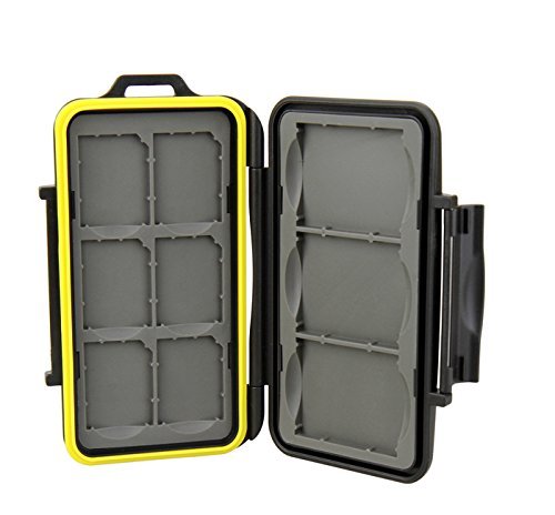 [Australia - AusPower] - JJC MC-SD6CF3 Rugged Water-Resistant Memory Card Case fits 3x CF / 6x SD Cards, Black 