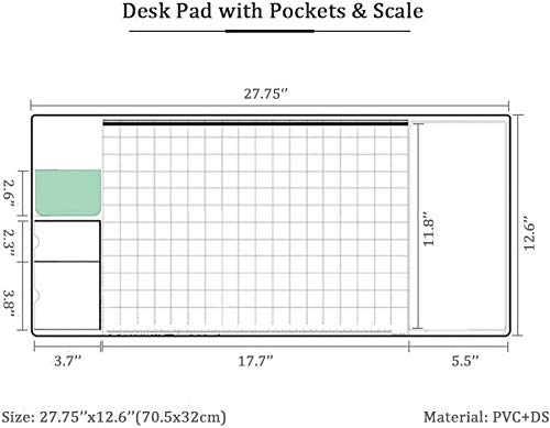 [Australia - AusPower] - Desk Pad Large Size Desk Mouse Pad Protector Multifuntion Laptop Desk Pads with 2022 Calendar, Pockets and Dividing Rule Scale (Purple) Purple 27.7''x12.6'' 