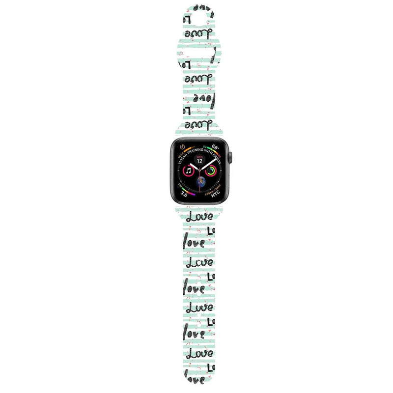 [Australia - AusPower] - BONICI Smart Watch Band for Apple Watch (38mm 40mm 41mm), Elegant Love Heart Lovers Valentine Day Theme Sport Soft Silicone Rubber Replacement Bands for Apple Watch 7/6/SE/5/4/3/2/1 iWatch -N(M/L) N 38/40/41mm(M/L) 