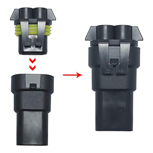 [Australia - AusPower] - FEELDO Car Motorcycle HB4/9006 Bulb Waterproof Quick Adapter Connector Terminals DIY Plug Male/Female Kit 
