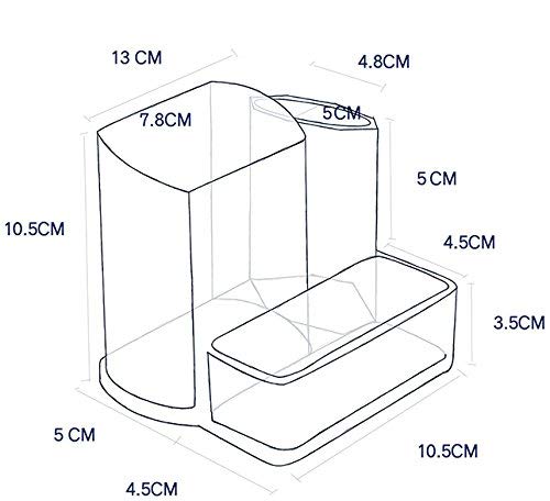 [Australia - AusPower] - Sooyee Acrylic Desk Supplies Organizer Holder, 3 Compartments Office Desktop Caddy, Multi-function Pen Pencil Cup Phone Remote Control Stationery Storage Box for Home, School, Classroom (5.1 x 3.74 x 4.1, Clear) 5.1 x 3.74 x 4.1 