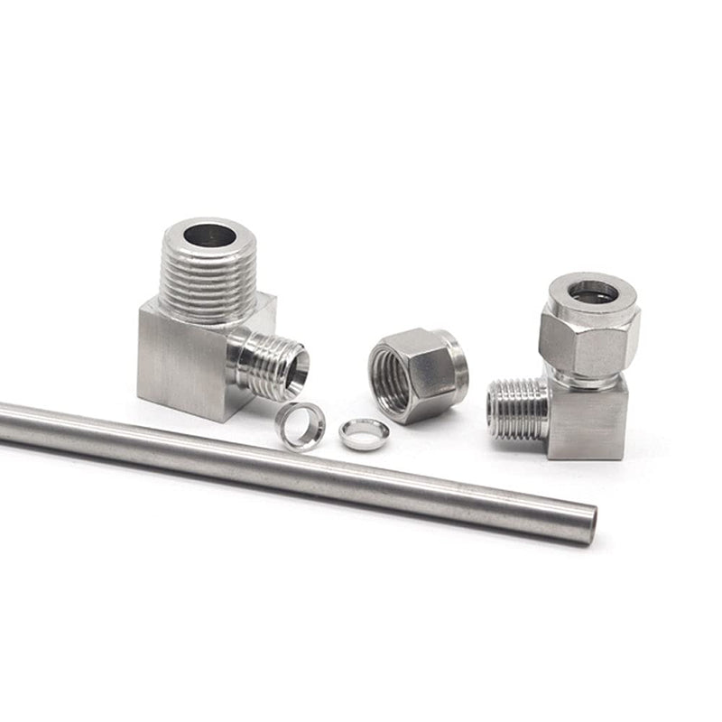 [Australia - AusPower] - Yoebor Stainless Steel 304 Compression Tube Fitting 90 Degree Male Elbow Adapter Connector with Double Ferrules 8mm" OD x 1/8" NPT Male,Pack of 2 8mm OD x 1/8 NPT Male 