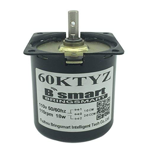 [Australia - AusPower] - Bringsmart 60ktyz 20rpm Ac Motor Low Noise Gearbox Electric Motor Barbecue High Torque Low Speed 110V Synchronous AC Reduction Motor (110V 20rpm) 110V 20rpm 