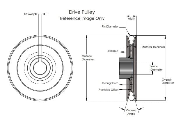 [Australia - AusPower] - Terre Products - V-Groove/V-Belt Drive Pulley, 5'' Outside Diameter, 3/4" Bore, Die Cast, Z3A Zinc Alloy, Compatible Replacement for Chicago Die Cast 500A 