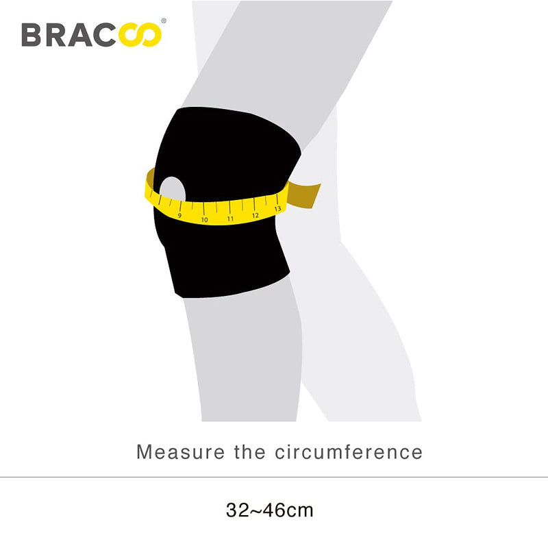 [Australia - AusPower] - Bracoo Adjustable Compression Knee Patellar Tendon Support Brace for Men Women - Arthritis Pain, Injury Recovery, Running, Workout, KS10 (Black) Black 