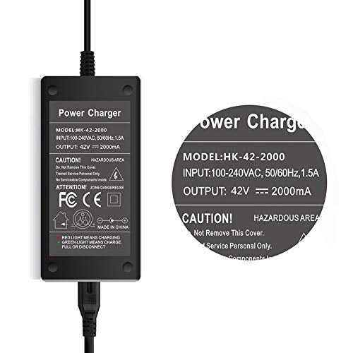 [Australia - AusPower] - 42V Charger PowerFast 3-Prong Inline Connector for 36V Pocket Mod, Sports Mod Lithium Battery, Battery Charger for Millet Electric Scooter 
