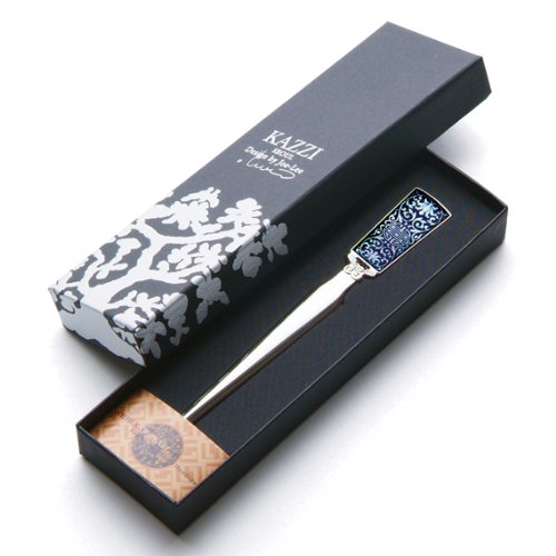 [Australia - AusPower] - Mother of Pearl Arabesque Flower Design Black Metal Steel Knife Office Sword Blade Hand Envelope Gift Letter Opener 
