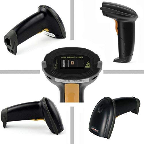 [Australia - AusPower] - 1D Wired Bar Code Scanners Readers for Computers, UNIDEEPLY USB Cable Laser Barcode Handheld, Hand Scanning Label UPC EAN Reader Gun Retails for Supermarket, Convenience Store, Warehouse, Black 