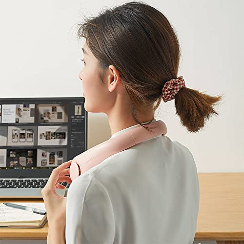 [Australia - AusPower] - Neck Fan JISULIFE, Personal Wearable Fan, Portable Bladeless Fan, 3 Speeds Rechargeable, Battery Operated Neck Fan for Men Women 2022 Version--Pink Pink 