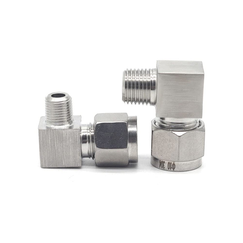 [Australia - AusPower] - Yoebor Stainless Steel 304 Compression Tube Fitting 90 Degree Male Elbow Adapter Connector with Double Ferrules 8mm" OD x 1/8" NPT Male,Pack of 2 8mm OD x 1/8 NPT Male 