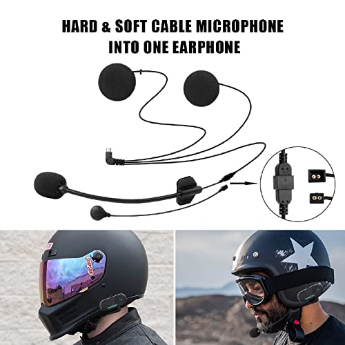 [Australia - AusPower] - FreedConn TCOM VB Motorcycle Helmet Bluetooth Intercom Headset Communication Systems Kit, for 2 or 3 Riders, FM Radio / MP3/GPS Connective/Range 800m / Handsfree / 1 Pack Changeable Hard & Soft Mic Single Pack of Hard Mic Cord 