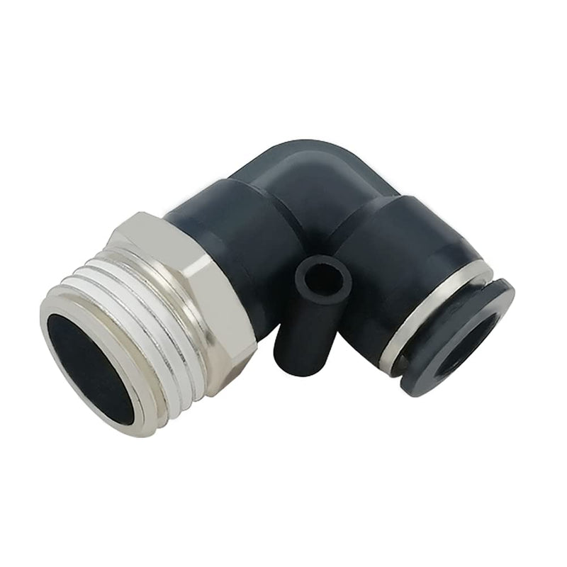 [Australia - AusPower] - Beduan Push to Connect Fitting Elbow, 1/4" Tube OD x 1/8" NPT Male 90 Degree L Pneumatic Air Fitting Straight Thread Adapter (Pack of 10) 