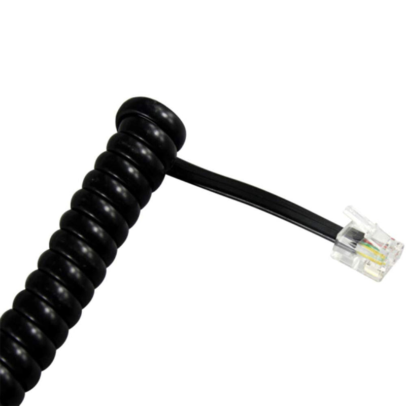 [Australia - AusPower] - SAISN Telephone Handset Cord Modular Coiled Phone Curly Cable (15 Feet, Black) 15 Feet 