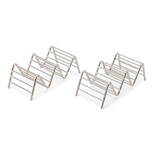 [Australia - AusPower] - Taco Holders Set of 2 Premium Stainless Steel Stackable Stands, Each Rack Holds 2 or 3 Hard or Soft Tacos, Five Styles Available By 2lbDepot 
