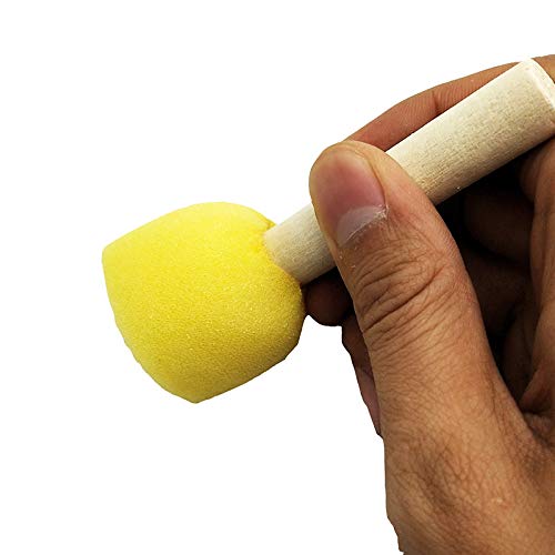 [Australia - AusPower] - 60pcs Assorted Round Paint Foam Sponge Brush Set Painting Tools, Brush Set - Great for Kids Arts and Crafts, Stencils, Painting 