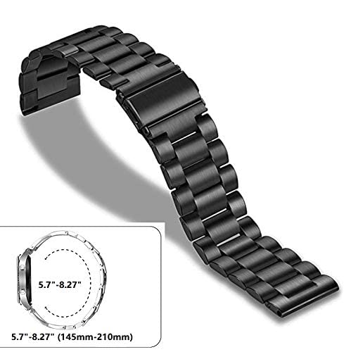 [Australia - AusPower] - Jiarusig Compatible Fitbit Versa/ Versa Lite Edition/ Versa 2 Bands, Stainless Steel Versa Smartwatch Metal Band for Men Women Replacement Wristband Black 