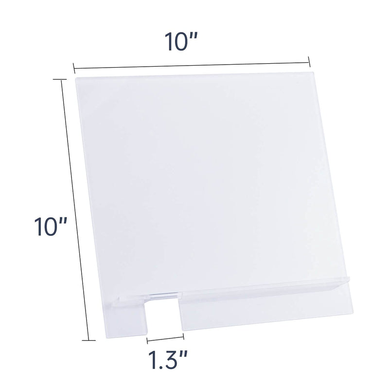 [Australia - AusPower] - Small Acylic Dry Erase Board – 10 x 10 Inches Mini Clear Desktop Easel Frameless Writing Board, Teacher Instruction, Home Office Phone Holder-white 