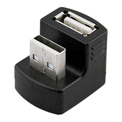 [Australia - AusPower] - CY USB 2.0 A Extension Adapter Male to Female Right Angled 90 180 Degree Black 