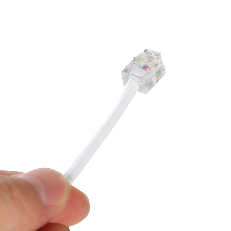 [Australia - AusPower] - 20 Feet Long Telephone Extension Cord Phone Cable Line Wire, with Standard RJ11 Plug and 1 in-Line Couplers and 25 Cable Clip Holders-White (20 Feet) 20 Feet 
