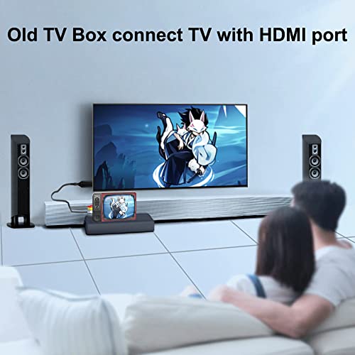 [Australia - AusPower] - Composite AV/RCA CVBS to HDMI Cable Adapter (Male) 1080P Video Audio Converter Mini AV2HDMI Adapter Converter Box PAL/NTSC for TV/PC/ PS3/ STB/Xbox HDTV Projector 