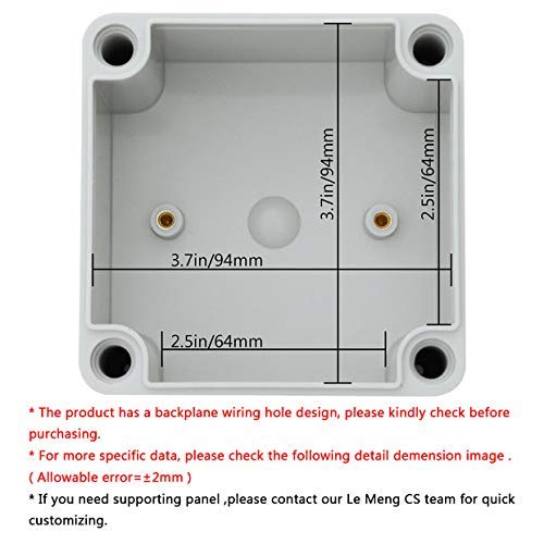 [Australia - AusPower] - LeMotech Waterproof Dustproof IP67 Junction Box DIY Case Enclosure Gray 3.9 x 3.9 x 3 inch (100 x 100 x 75 mm) 3.9" x 3.9" x 3" Size S&M 