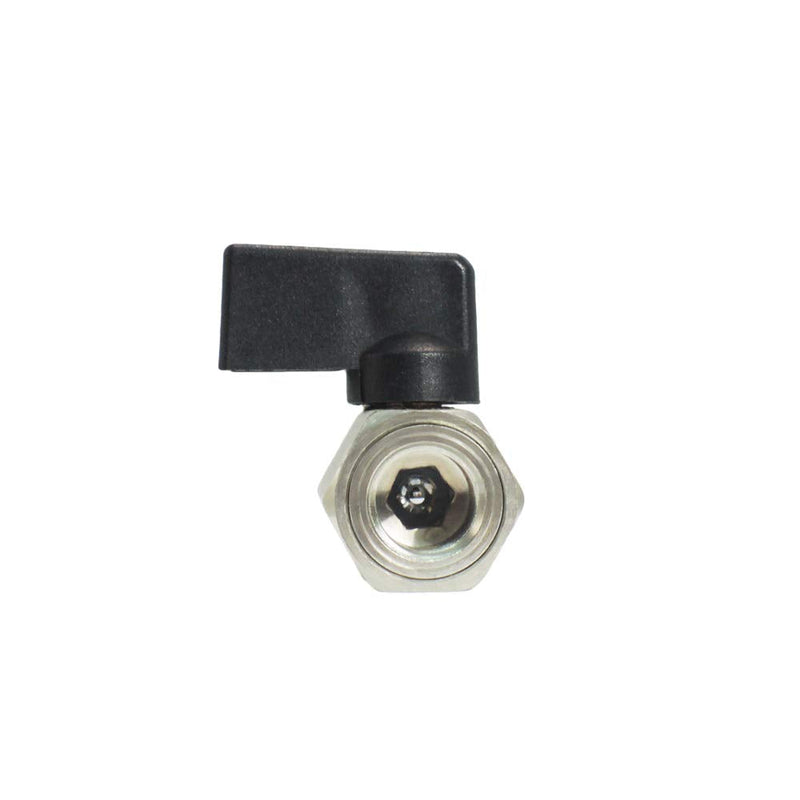 [Australia - AusPower] - Nigo Industrial Co. Forged Brass Mini Ball Valve, Nickel Plated, 1/4 Turn Operation Handle, 1/4" NPT Male x 1/4"NPT Female 