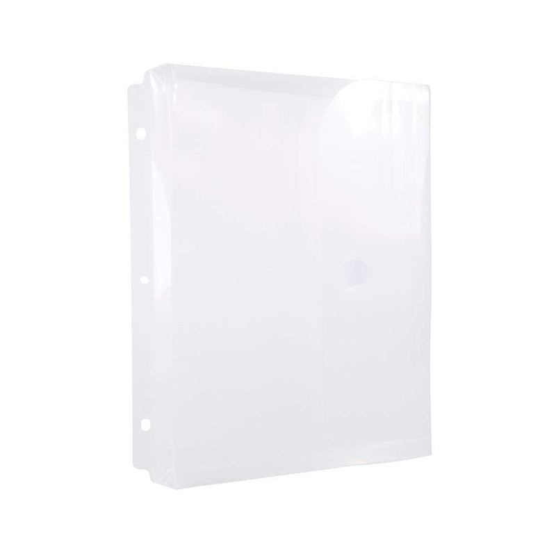 [Australia - AusPower] - Filexec Poly Envelope, Letter, Side-Load, Hook & Loop Fastener, 3-Hole Punched, Clear (Pack of 12) (50086-17223) 