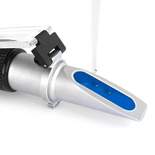 [Australia - AusPower] - TRZ 4-in-1 Antifreeze Refractometer Ethylene Glycol, Propylene Glycol in Antifreeze Freezing Point Temperature and Concentration, AdBlue, DEF and Industrial Battery Fluid 