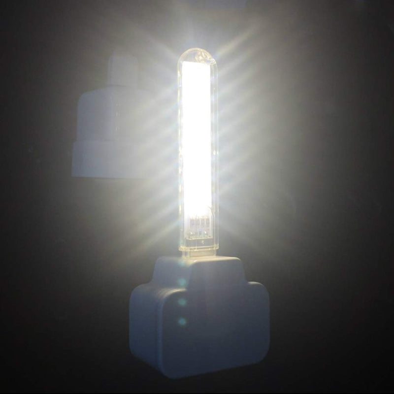[Australia - AusPower] - USB Light,Night Light Plug in,Small Led Light Stick with 8 Lamp Beads for Power Brick/Portable Power Station(Pack of 8)(White) White 