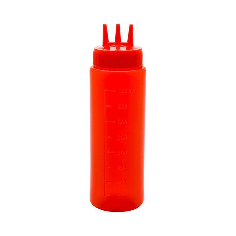 [Australia - AusPower] - 12 Ounce Condiment Squeeze Bottles, 6 With Triple Dispersion Tip Squeeze Bottles - Small, Flexible, Red Plastic Ketchup Bottles, For Dispensing Sauces Or Oils - Restaurantware 12 oz 
