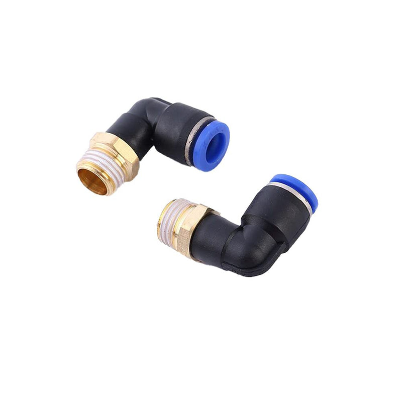 [Australia - AusPower] - BENLIUDH 10 Pack Push to Connect Air Fittings L Shaped 90 Degree Pneumatic Tube Fitting 8mm OD x 1/4" NPT Male 