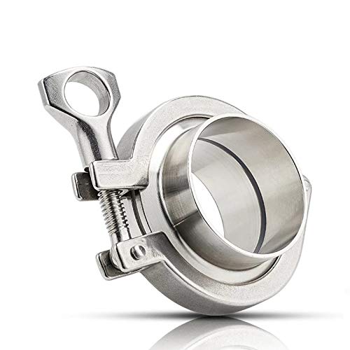 [Australia - AusPower] - Beduan 1.5" Tri Clamp to 1/2" Tube OD Weld Ferrule Stainless Steel Sanitary Pipe Fittings with Tri-clover Clamp and Silicone Gasket Tube OD: 1/2 Inch 