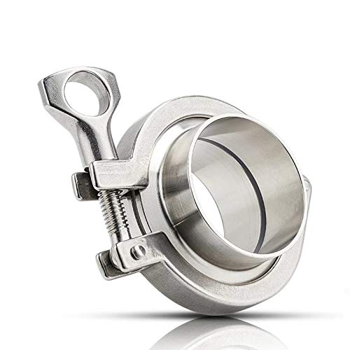 [Australia - AusPower] - Beduan 1.5" Tri Clamp to 1-1/2" Tube OD Weld Ferrule Stainless Steel Sanitary Pipe Fittings with Tri-clover Clamp and Silicone Gasket (Pack of 2) Tube OD: 1-1/2 Inch(Pack of 2) 