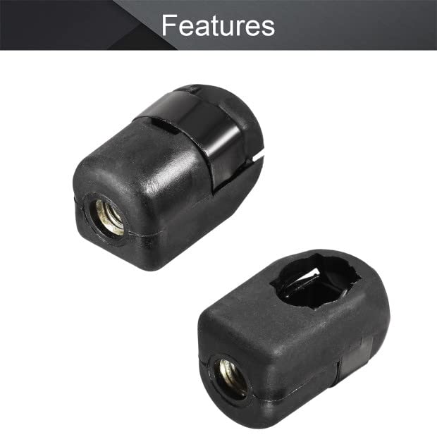 [Australia - AusPower] - Fielect 2pcs M6 Female Thread PA66A5 Gas Spring End Fitting Black Gas Spring Connector Generator Accessories 2Pcs Black 