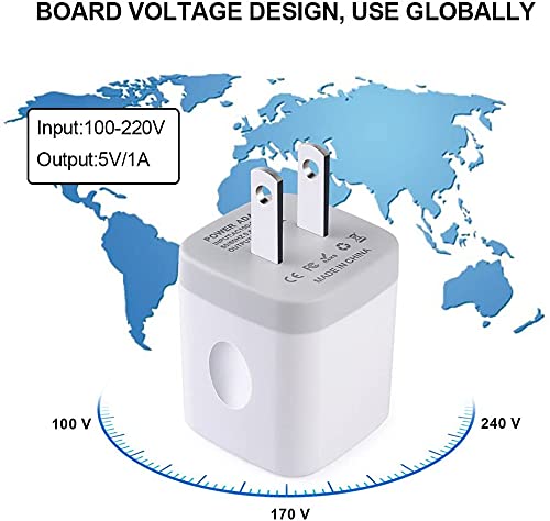 [Australia - AusPower] - USB Wall Charger, UorMe 1Amp 5V One Port USB Plug Power Adapter Cube 2 Pack Compatible with iPhone 12 11 Xs XS Max XR X 8 7 6 Plus, Samsung Galaxy S21 S20 S10 Note 9, Moto, LG, Android Phones 