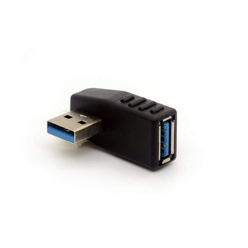[Australia - AusPower] - 90° Angled USB 3.0 Adapter 90 Degree USB Connector Extender Right Angle USB Type A Male to Type A Female Plug Coupler 2Pcs (Left + Right) 