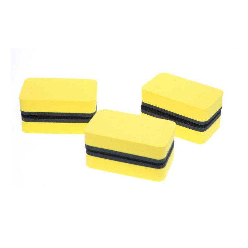 [Australia - AusPower] - Dry Erase Erasers,Magnetic Whiteboard Dry Erasers Chalkboard Cleaner Wiper for Classroom, School, Home, Office Meeting 24Pack (Yellow) Yellow 